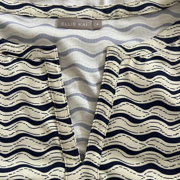 Ellie Kai navy and white sleeveless tunic dress, size 4 - Picture 5 of 5